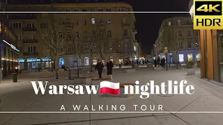 A scenic night walk in Warsaw city center. Centrum Warszawa [4K]. #warszawa #warsaw #poland