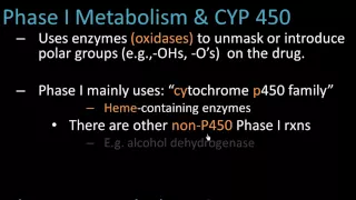 Phase I Metabolism - Pharmacology Lect 7