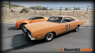 BEAMNG.DRIVE MP | 1969 DODGE CHARGER VS. DODGE CHARGER EV WITH 1000HP HELLEPHANT ENGINE!