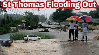 Heavy Rain Causes Serious Flooding In St Thomas Also Many Roads Damaged