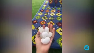 Impressive hailstorm in the UAE