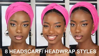 8 SIMPLE QUICK & EASY WAYS TO STYLE 1 HEADWRAP/TURBAN/HEADSCARF