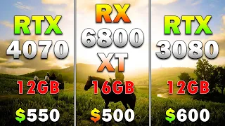 RTX 4070 12GB vs RX 6800 XT 16GB vs RTX 3080 12GB | PC Gameplay Tested