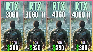 RTX 3060 vs RTX 3060 TI vs RTX 4060 vs RTX 4060 TI - Test in 20 Games | 1080p | 1440p | 4K