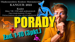 KANGUR 2022 KADET (7/8 klasa) Zad.1-10 (3 pkt) + PORADY