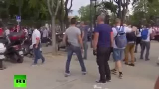Столкновения украинских и польских болельщиков в Марселе