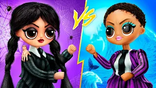 Wednesday Addams VS Bianca Barclay / 30 DIYs for LOL OMG