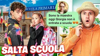 GIORGIA NON ENTRA A SCUOLA PERCHÈ CUGINO STEFANO ARRIVA TARDI VA AL PARCO GIOCHI E SALVO SI ARRABBIA