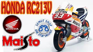 Maisto MotoGP 2017 Honda RC213V Repsol Miniatur Diecast Moto GP Marc Marquez juara 2017 Unboxing