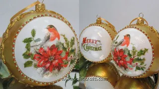 Decoupage Christmas Baubles DIY ideas 🎄  🐦