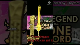 The legend of the bone sword - but player based on their weapons