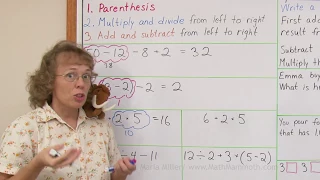 The order of operations for 4th grade math