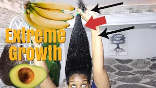 Fastest Way To Grow Booty Crack Lenght Hair! Banana & Avocado Hair Mask| NATURALLY MARKED