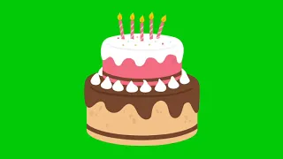 Birthday Cake  Animation in green screen 2020