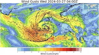 Worldwide storms/depressions - Animated - 8 day outlook - 22/03/2024