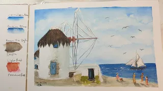 Easy Watercolour Tutorial with Reference Photo suitable for Beginners. Printable sketch Included.