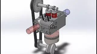 Solidworks Animation - Single Cylinder Four Stroke Diesel Engine (ADVANCED CAD)