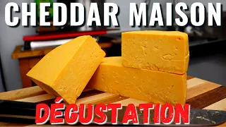 Dégustation du fromage CHEDDAR fait maison 4 mois d'affinage sous vide!