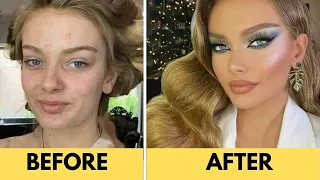Women Before And After Their Bridal Makeup