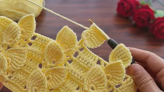 How to make a very beautiful crochet leaf model ? ✔ Çok güzel tığ işi yaprak modeli nasıl yapımı.