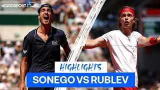 Rublev Is OUT After Sonego Fights Back In 5 Set Match! | Roland-Garros Highlights | Eurosport Tennis