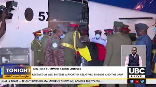 CDF, the UPDF & Family, receive Gen. Elly Tumwine's body at Old  Entebbe Airport.