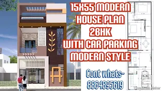 #15 'X 55'# MODERN HOUSE PLAN,#2BHK WITH CAR PARKING,#PROPER VENTILATION ,#YOUR DREAM HOUSE PLAN#