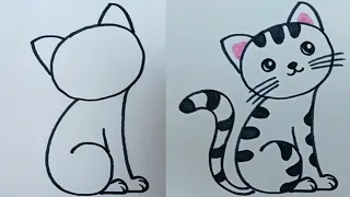 How to draw a cat 고양이 그리는 법 猫の描き方 Comment dessiner un chat #painting #draw #drawing