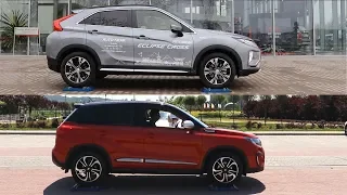 SLIP TEST - Mitsubishi Eclipse Cross S-AWC vs Suzuki Vitara All Grip Select - @4x4.tests.on.rollers