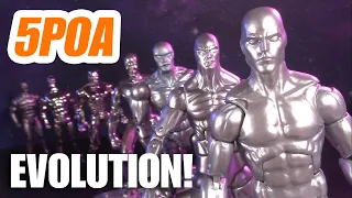 SILVER SURFER ACTION FIGURE EVOLUTION! Toy Biz, Hasbro, Marvel Legends, Marvel Select - 5POA Review