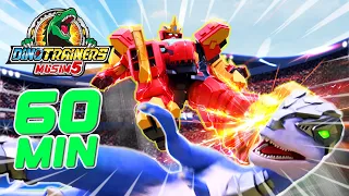 🦖Kompilasi Hebat Pertandingan Dino!| Part 01 | 🔥 Dino Trainers Musim 5 | Dinobot | Kartun | Jurassic