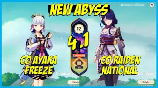 NEW 4.1 Spiral Abyss Floor 12 First Clear - C0 Ayaka & C0 Raiden | Genshin Impact