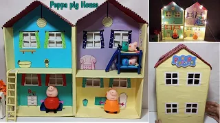 Peppa Pig House With Cardboard // How To Make Pella Pig House