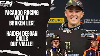 Mcadoo Racing Supercross With A Broken Leg! Deegan Calls Out Vialle! Break In At Phoenix Honda