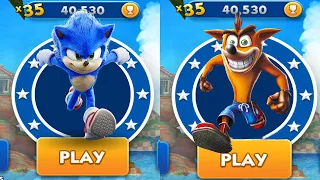 Sonic Dash vs Crash Bandicoot On the Run - Movie Sonic vs All Bosses Zazz Eggman All 62 Characters