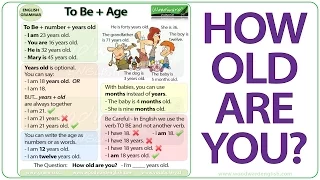 How old are you? - To Be + Age