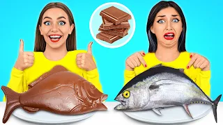 Tantangan Makanan Asli vs Makanan Cokelat #7 oleh Multi DO Fun Challenge