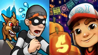 Robbery Bob vs Subway Surfers New Update Gameplay Android,ios Part 32