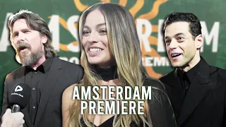 “I’M NOT EMMA MACKEY!” 😂 Margot Robbie, Christian Bale & Rami Malek at The UK Amsterdam Premiere!