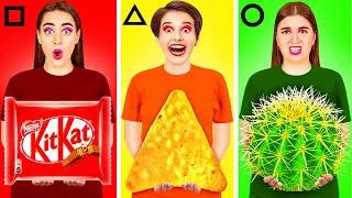 Desafío Formas Geométricas Alimentos #2 | Comer Funky & Alimentos brutos imposibles DaRaDa Challenge