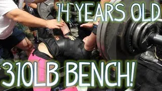 14 YEAR OLD GIRL BENCH PRESSES 310LBS! (140KG)