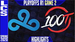 C9 vs 100 Highlights Game 2 | LCS Spring 2020 Playoffs Round 1 | Cloud9 vs 100 Thieves G2