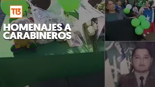 Decenas de personas llegan a la Escuela de Carabineros a dejar sus homenajes