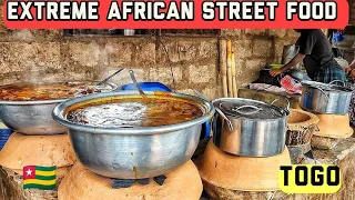 $5 Extreme street food challenge in Togo.  I couldn't finish it . Cheapest street food ever!!!!!!