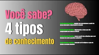 💡📝 Tipos de CONHECIMENTO e suas diferenças❗️❗️❗️