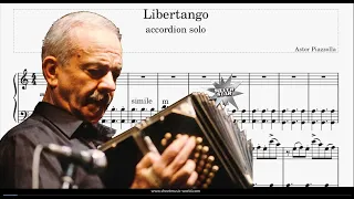 Libertango - Accordion solo - Astor Piazzolla (Sheets Music, Tutorial score)