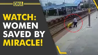 Shocking: Woman crossing railway tracks saved by official seconds before train's arrival