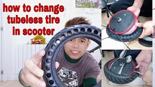 how to change tubeless tire in your scooter/patinete.