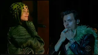 Billie Eilish & Harry Styles watching each other at the grammys