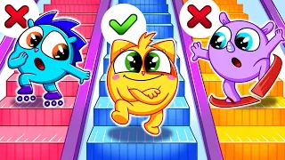 Escalator Safety At The Mall 🤩 | Safety Rules And Healthy Habits+ 🥰 More Funny Kids Cartoons